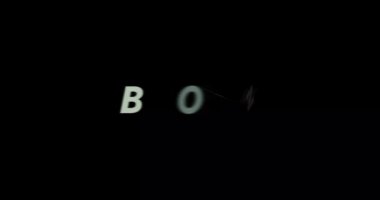 Siyah arkaplanda kırık metin animasyonu. Çağdaş metin animasyonu, Brocken