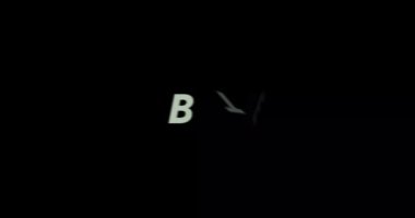 Siyah arka planda ısırık metni animasyonu. Modern metin animasyonu, yazılı ısırık