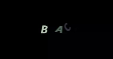 Siyah arkaplanda siyah metin animasyonu. Modern metin animasyonu, Siyah yazıldı