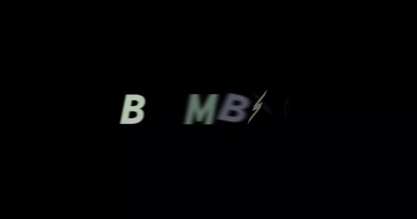 Bombardamento Animazione Testo Sfondo Nero Animazione Testuale Moderna Bombardamento Scritto — Video Stock