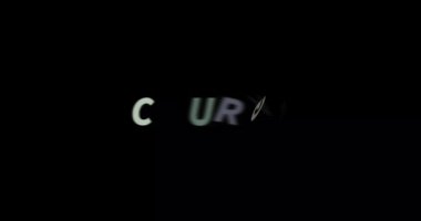 Siyah arka planda cesur metin animasyonu. Modern metin animasyonu, yazılı cesaret