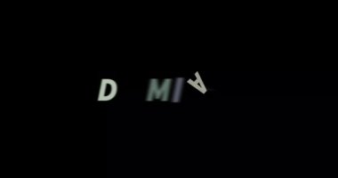 Siyah arka planda baskın metin animasyonu. Modern metin animasyonu, yazıldı Dominate