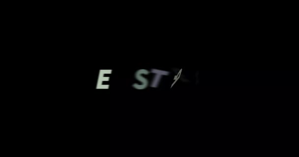 Östra Text Animation Svart Bakgrund Modern Text Animation Skriven Östra — Stockvideo