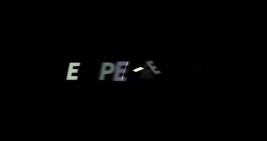 Siyah arkaplanda metin animasyonunu deneyin. Modern metin animasyonu, yazılı deneyim