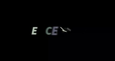 Siyah arkaplanda istisna metin animasyonu. Modern metin animasyonu, Yazılı İstisna