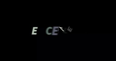 Siyah arka planda mükemmel bir metin animasyonu. Modern metin animasyonu, yazılmış Mükemmel