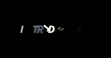 Siyah arka planda giriş metni animasyonu. Modern metin animasyonu, yazılı giriş