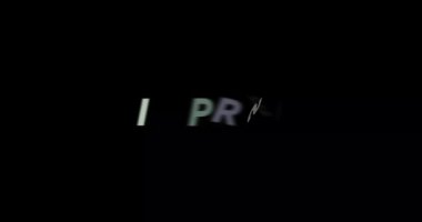 Siyah arkaplanda metin animasyonunu etkile. Modern metin animasyonu, yazıldı Impress