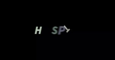 Siyah arka planda hastane metni animasyonu. Modern metin animasyonu, yazılı hastane