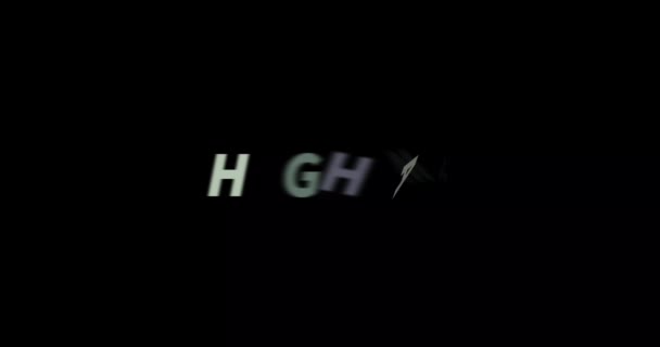 Highway Text Animation Svart Bakgrund Modern Text Animation Skriven Highway — Stockvideo