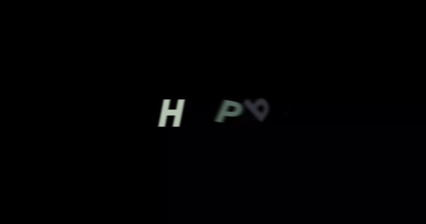 Happy Text Animation Black Background Modern Text Animation Written Happy — Stock Video