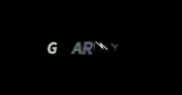 Garantie Animation Texte Sur Fond Noir Animation Texte Moderne Écrite — Video