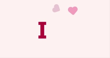 I Love VIETNAM with heart shape modern animation on the background
