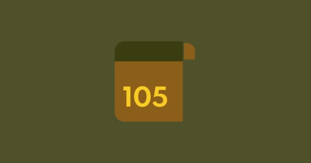 105 Днів Календарної Ікони 105 Днів Відліку Сучасної Анімації Countdown — стокове відео