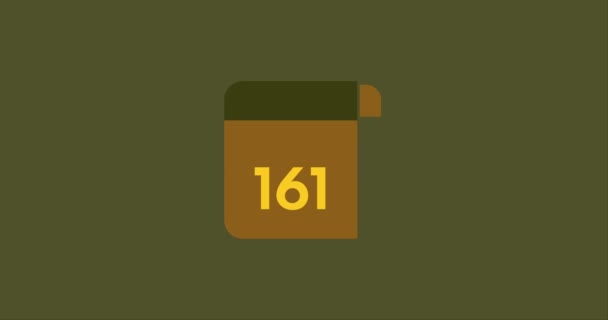 161 Dní Kalendáře Ikona 161 Dní Odpočítávání Moderní Animace Odpočítávání — Stock video