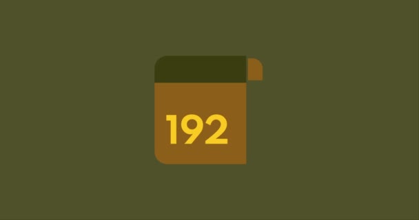 カレンダーのアイコンを移動する192日カウントダウン現代アニメーション カウントダウン左日 — ストック動画