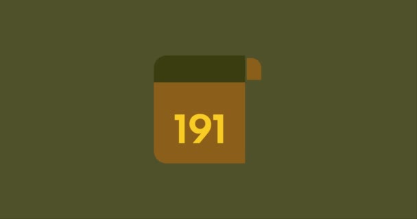 191 День Иконки Календаря 191 День Отсчета Современной Анимации Обратный — стоковое видео