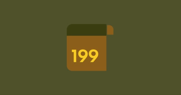 199 Days Calendar Icon 199 Days Countdown Modern Animation Countdown — Videoclip de stoc