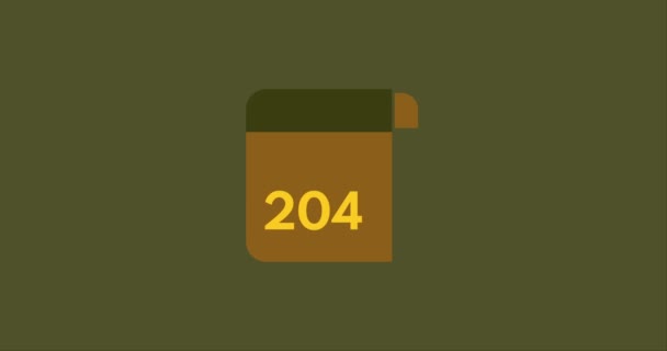 204 Ημέρες Για Πάει Εικονίδιο Ημερολόγιο 204 Ημέρες Αντίστροφη Μέτρηση — Αρχείο Βίντεο