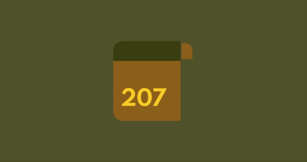 207 Dní Kalendáře Ikona 207 Dní Odpočítávání Moderní Animace Odpočítávání — Stock video