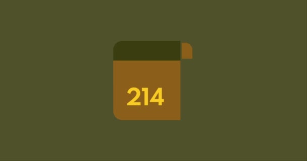 214 Ημέρες Για Πάει Εικονίδιο Ημερολόγιο 214 Ημέρες Αντίστροφη Μέτρηση — Αρχείο Βίντεο