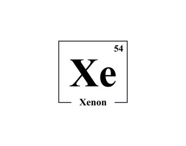Xenon simge vektörü. 54 Xe Xenon