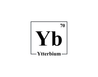 Ytterbium simge vektörü. 70 Yb Ytterbium