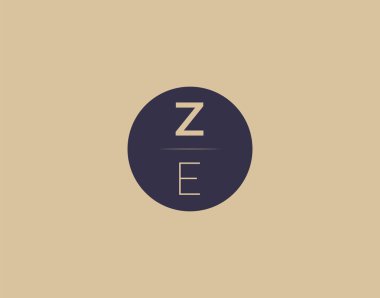 ZE letter modern elegant logo design vector images