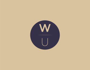 WU letter modern elegant logo design vector images