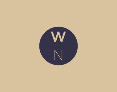 WN letter modern elegant logo design vector images