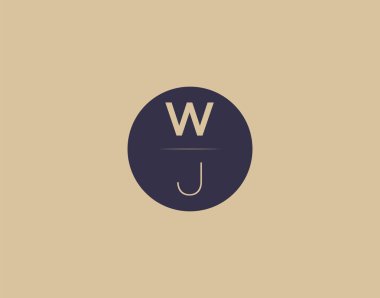 WJ letter modern elegant logo design vector images