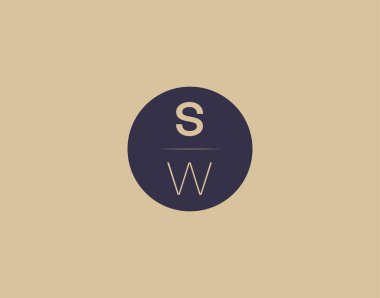 SW letter modern elegant logo design vector images