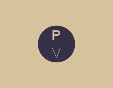 PV letter modern elegant logo design vector images