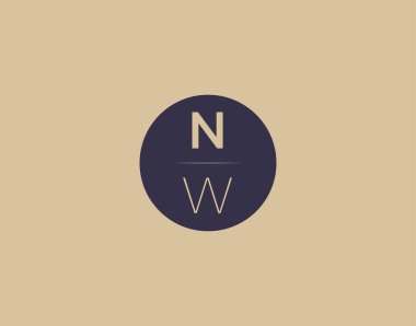 NW letter modern elegant logo design vector images