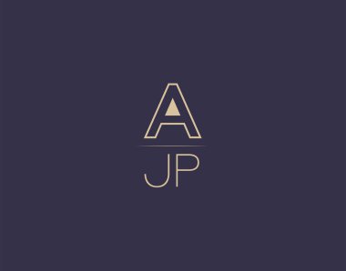 AJP letter logo design modern minimalist vector images