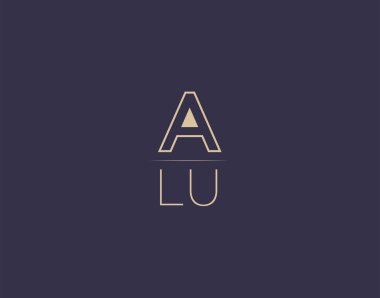 ALU letter logo design modern minimalist vector images