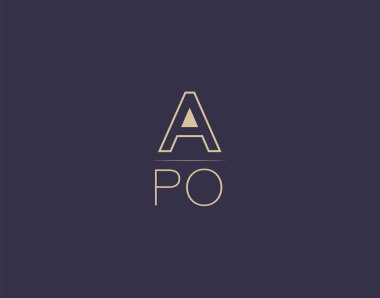 APO letter logo design modern minimalist vector images