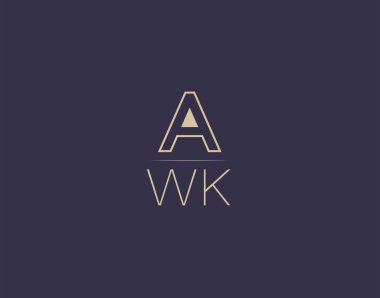 AWK letter logo design modern minimalist vector images