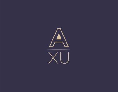 AXU letter logo design modern minimalist vector images