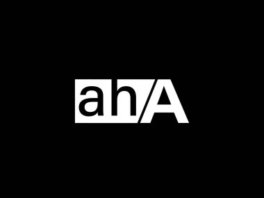 AHA Logo and Graphics design vector art, Icons isolated on black background