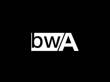 BWA Logo and Graphics design vector art, Icons isolated on black background