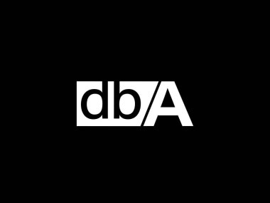 DBA Logo and Graphics design vector art, Icons isolated on black background