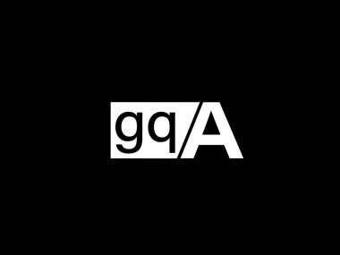 GQA Logo and Graphics design vector art, Icons isolated on black background