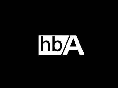HBA Logo and Graphics design vector art, Icons isolated on black background