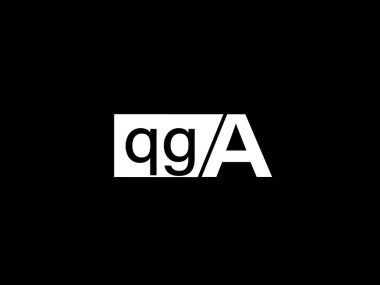 QGA Logo and Graphics design vector art, Icons isolated on black background