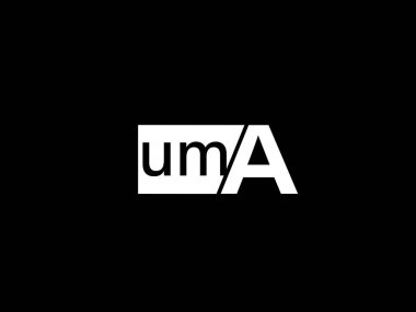 UMA Logo and Graphics design vector art, Icons isolated on black background