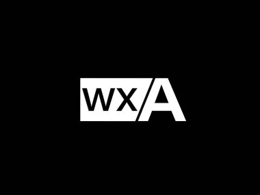 WXA Logo and Graphics design vector art, Icons isolated on black background