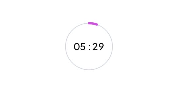 Seconds Digital Timer Countdown Animation Isolated White Background Sec Countdown — Wideo stockowe