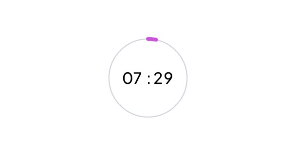 Seconds Digital Timer Countdown Animation Isolated White Background Sec Countdown — Vídeo de Stock