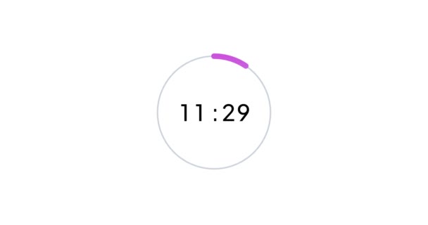 15秒数字计时器倒计时动画在白色背景下被隔离 15秒倒计时定时器 一个带饼百分比的秒表动画 — 图库视频影像